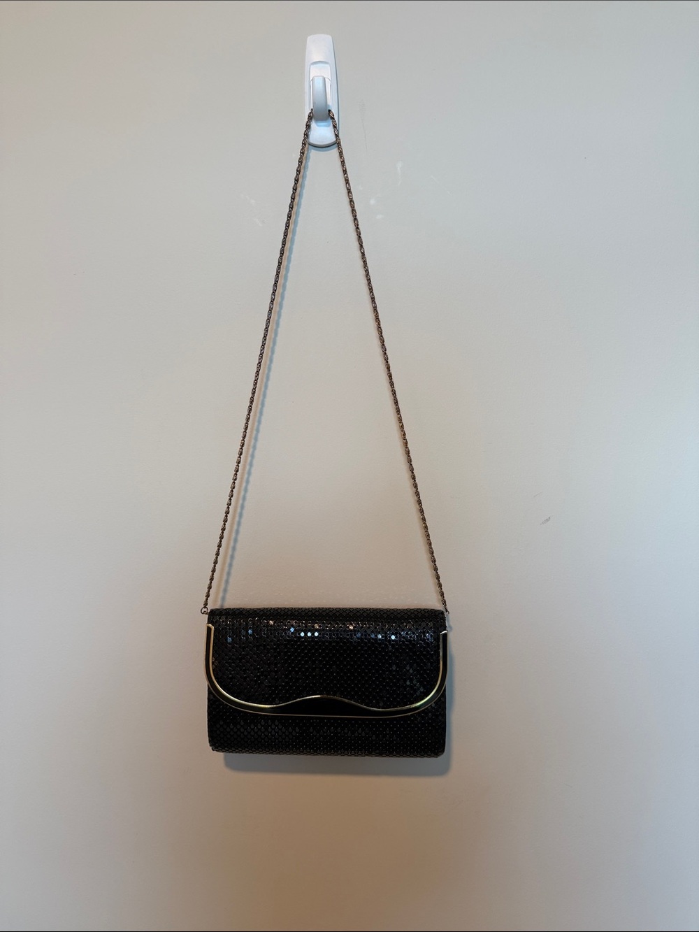Vintage 1970’s Lavina Lee clutch, black & metal.